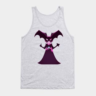 Halloween Bat Witch Fuchsia Tank Top